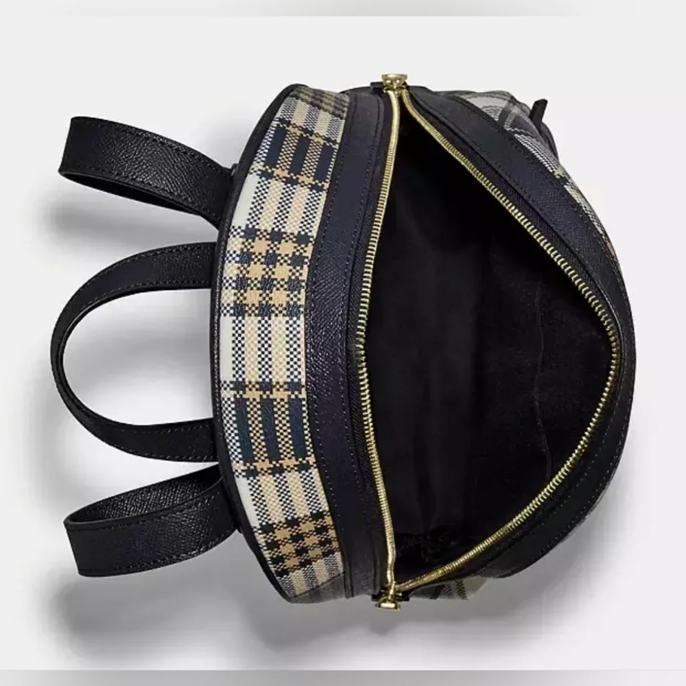 COACH Kenley Backpack Garden Plaid Print Midnight Blue C8588 NWOT - Picture 5 of 16